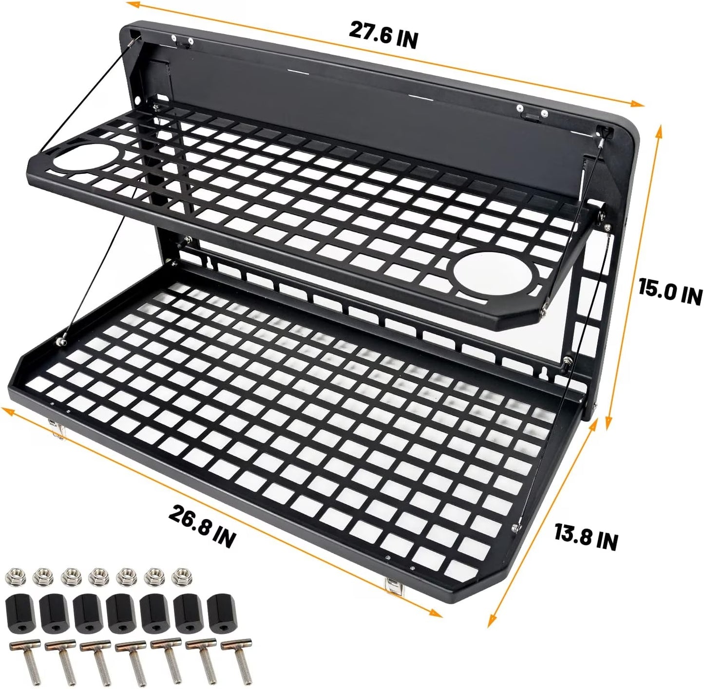 Tailgate Table Rear Foldable Cargo Shelf Aluminum Alloy Storage Shelf MOLLE Panel For Ford Bronco